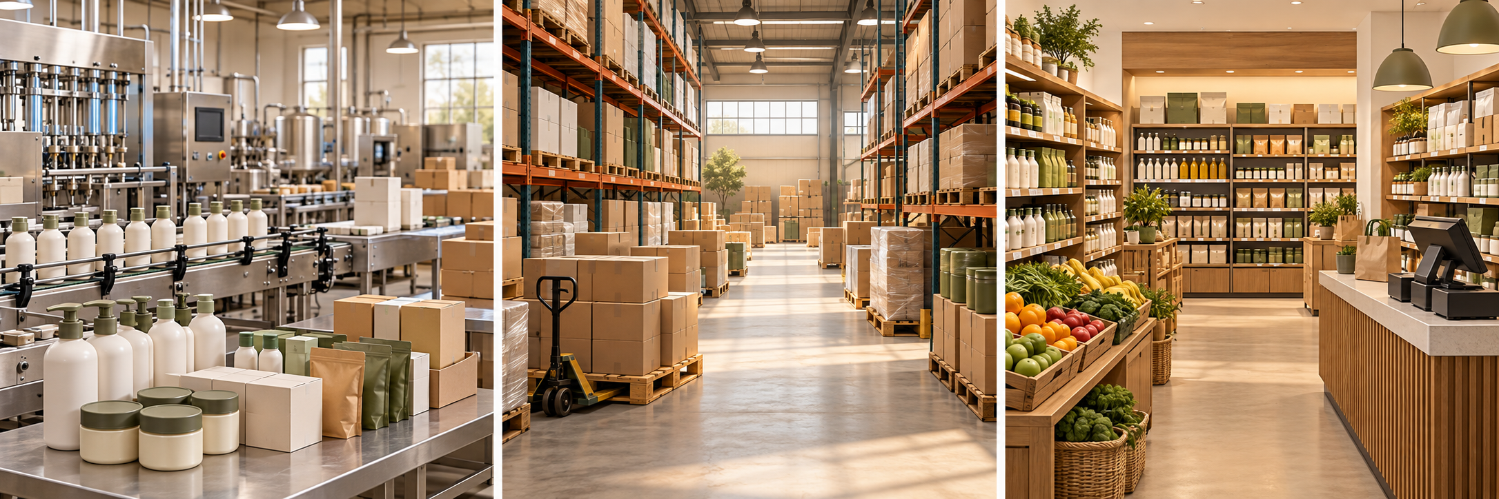 Illustrative distribution setting connecting businesses across a region