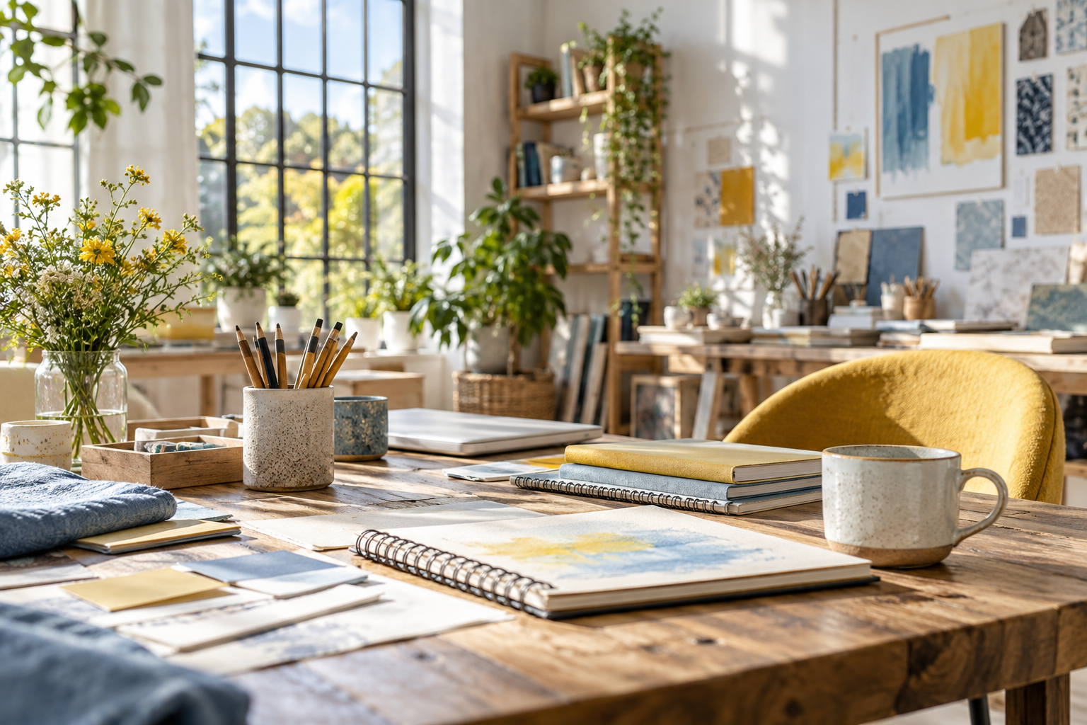 Illustrative workspace for an individual making business introductions